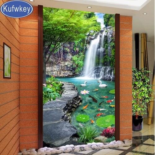 DIY Diamond Embroidery,5d Round Diamond Water and wealth, landscape Full rhinestone Diamond painting cross stitch wall art