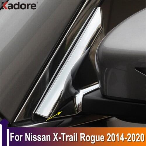 For Nissan X-Trail Rogue 2014-2016 2017 2018 2019 2020 Chrome Front Window Triangle Cover Trim Auto Window A Pillar Car Styling