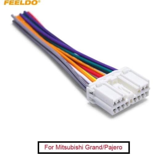 FEELDO 1PC Car Stereo Audio Radio CD/Plaery Wiring Harness Adapter Plug For Mitsubishi Grand/Pajero Lioncel Joyear Wire Cable