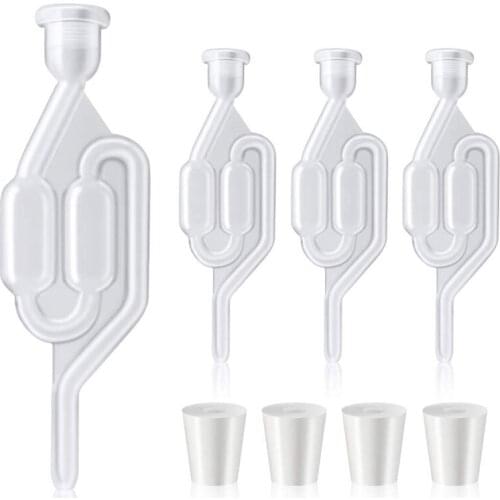 Fermentation Airlock,Brewing Airlock Wine Airlock Beer Airlock with Rubber Airlock Stopper Plugs Airlock Twin Bubble Airlock for