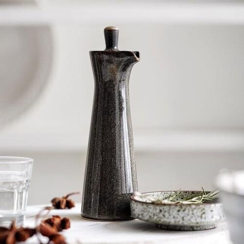 Ceramic Seasoning Bottle Oil Bottle Soy Sauce Vinegar Bottle Japanese Seasoning Gravy Bottle Storage Bottle Kitchen Tools