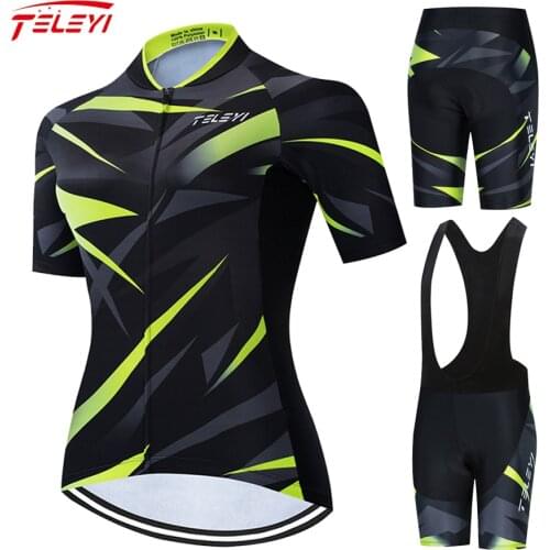 2021 Teleyi Women Summer Cycling Set 100% Polyester MTB Bike Shirt Breathable Bicycle Clothes Cycling Clothing Cycling Jersey#21
