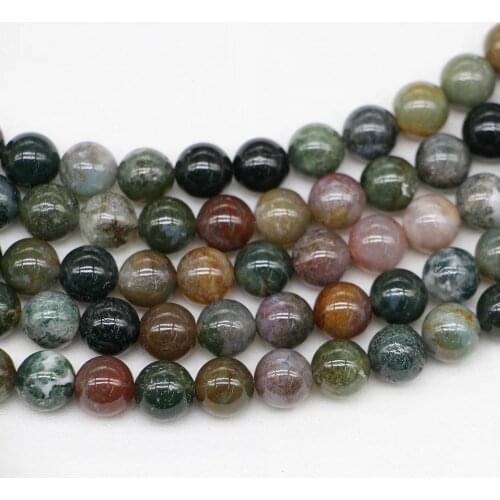 1strand/lot Natural Stone Indian Agates Round Loose Beads 4 6 8 10 12 MM Diy Necklace Bracelet For Jewelry Making Accessories
