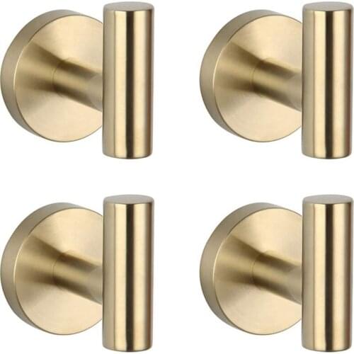 4Pcs Towel Hook Bathroom Hook Wall Coat Hook, Robe Hook For Bathroom Kitchen, Garage, Home Hotel Office Cabinet