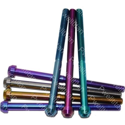 M6 Titanium Alloy Bolts M6x80/90mm Torx Button T30 Ti Screws for Bicycle Motorcycle DIY 2 PCS