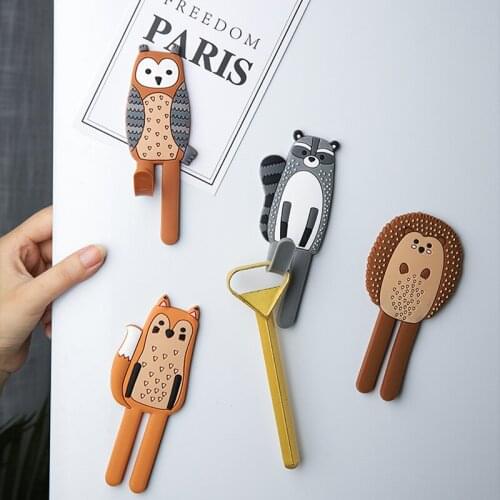 Animal Hook PVC Strong Traceless Hook Magnetic Hook Cute Nordic Refrigerator Magnet Hook Japanese Hook