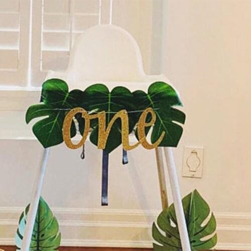 Boy girl 1st first Dinosaur Lion King Wild one happy Birthday tropical jungle Safari animal High Chair banner decoration gift