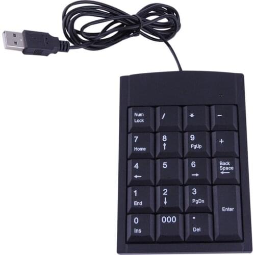 Mini USB Keyboard USB Wired Numeric Keyboard Keypad Adapter 19 Keys for Laptop PC Windows 2000 XP Vista 7 or Millennium Edition