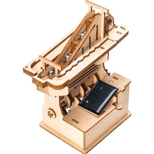 Marble Run Game DIY 3D Wooden Puzzle Coaster Model Assembly Building Kits Toys Solar track for Children Adult Gift