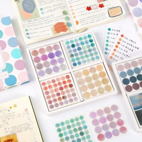 25/100 Sheets Colorful Decorative Stickers Colored Dots Adhesive Stickers For Kids Craft Scrapbooking