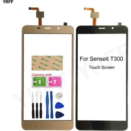 Front Glass Lens Panel Sensor For Senseit T300 Touch Screens Digitizer Touch Phone Replacement Parts