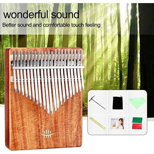 21 Keys Tones Thumb Piano Kalimba Walnut Maple Acacia Wooden Mahogany Body Beginner Entertainment Musical Instrument