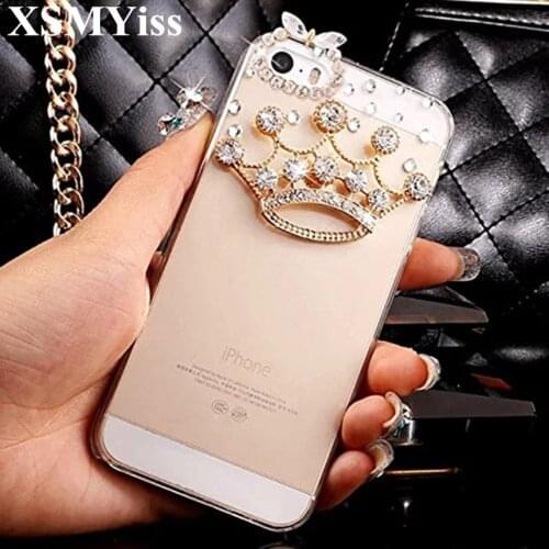 Luxury Bling Crystal Diamond Crown Clear Back Rhinestone Phone Case For Huawei Honor 8 9 10 20 Lite V10 V20 7X 8X Nova2 3 4 5