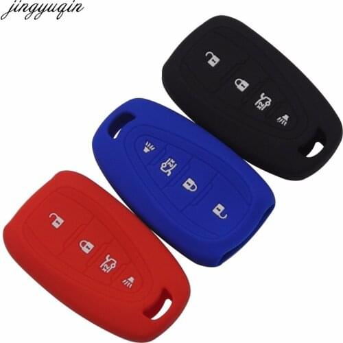 Jingyuqin 4 Buttons Remote Silicone Car-Styling Cover Case For Chevrolet Tracker Cruze Keychain Smart Key