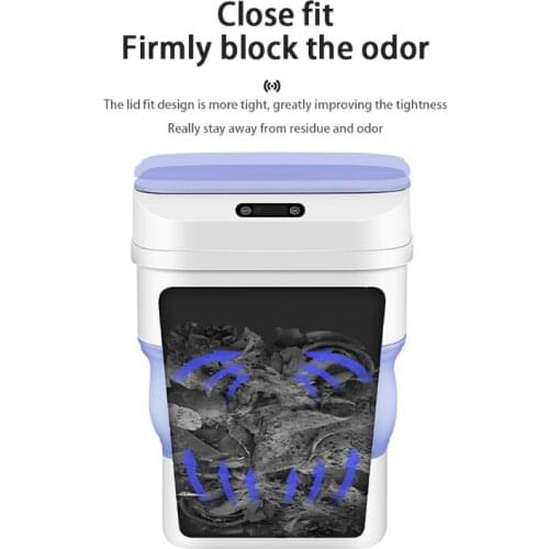 Automatic Trash Can with Lid 4.6 Gallon Foldable Touchless Motion Sensor Garbage Bin for Kitchen Office Bathroom Bedroom