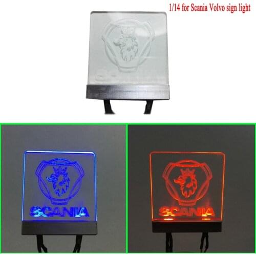 Led Acrylic Logo Light Traffic Lamp for 1/14 Tamiya RC Truck Car SCANIA R730 R470 R620 56323 VOLVO FH12 FH16 56312 Diy Parts