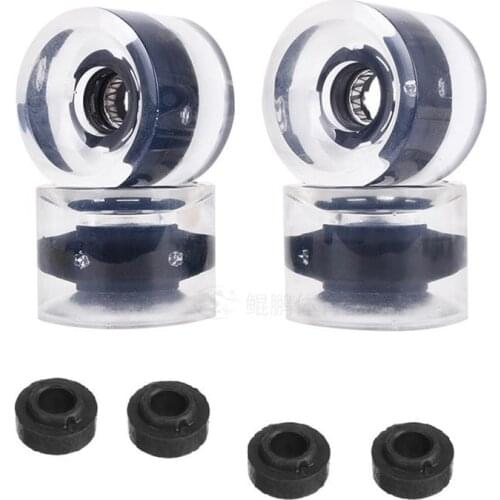 Top!-4 Pcs Skateboard Wheels Durable PU Skate Wheels Transparent Super Elastic Skateboard Wheels Fish Board Skateboard Wheels