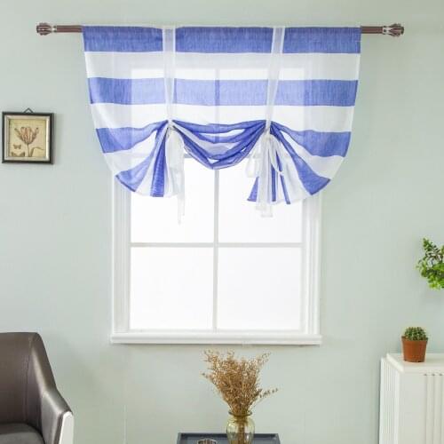 Roman Curtain Gauze Curtain Striped Net Gauze Living Room Bedroom Through View