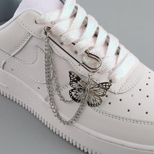 Vintage Punk Charms for Sneakers Fashion Trend DIY Sneakers Chain for Nike Air Force 1 Quality Butterfly Shoe Chain All-match