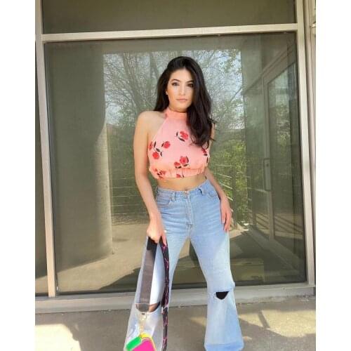 Xikom 2021 Summer Women Vintage Flower Print Elegant Short Top Female sweet Backless Tank Tops Ladies elasticity Top