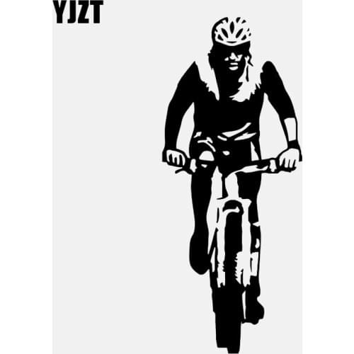 YJZT 6.3*15CM Fashion Trail Run Bike Decor Car Sticker Accessories Silhouette Vinyl C12-1578