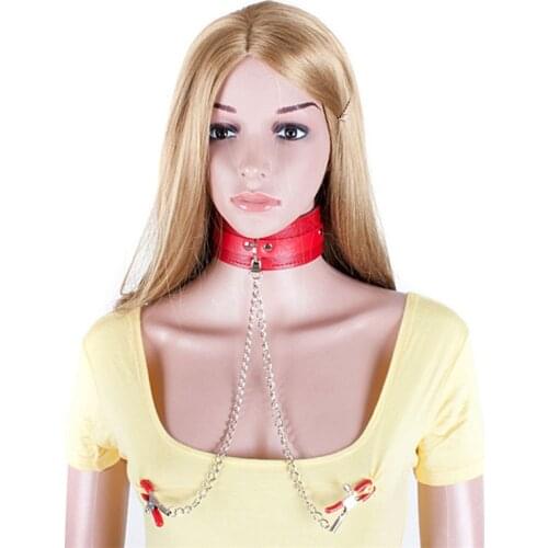 Women Sexy Slave Bdsm Collar Necklace Nipple Clamps Bondage Sex Toys Use Fetish Erotic Toys Sex Products For Couple Adult Games