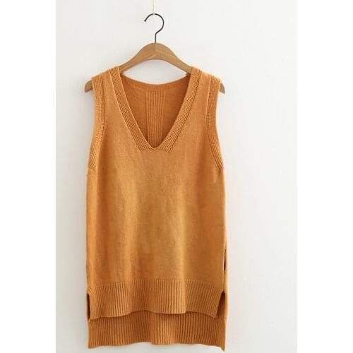 2021 Spring Summer O Neck Women Sweater Vest Sleeveless Knit Female Cotton Soft Elastic Solid Colore Pullovers