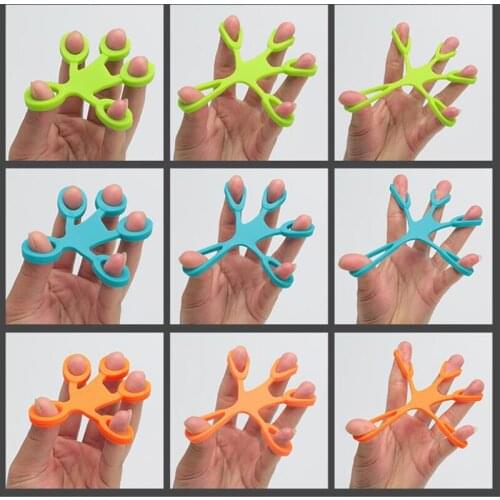 1Pc Silicone Finger Hand Grip Band Exerciser Resistance Fitness Strength Trainer 3 Colors to Choose