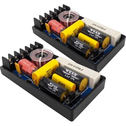 2PCS 2 Way 200W DIY Filter Circuit Frequency Divider Home Theater Automotive Speaker MKP Hifi Stereo Audio Crossover Filters
