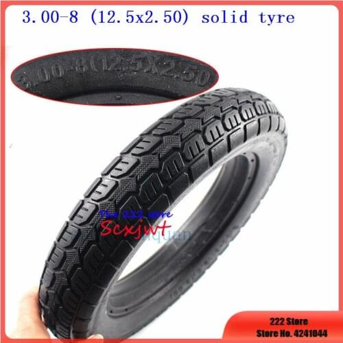 3.00-8 12.5X2.50 tubeless solid tyre elastic tire for Mini Motorcycle Electric vehicles suitable for hub groove width of 30-35MM