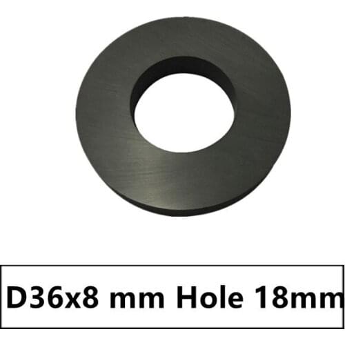 5pcs/lot Y30 Ring Ferrite Magnet 36*8 mm Hole 18mm Permanent magnet 36mm x 8mm Black Round Speaker 36X8 mm 36-18*8
