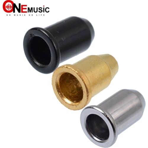 6PCS Electric Guitar String Mounting Ferrules Bushing Set Guitar Bridge string retainer Black-Gold-Silver