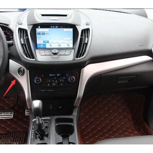 ABS Chrome For Ford Escape Kuga 2017 2018 accessories styling Car Front Middle Console Strip Cover Trim