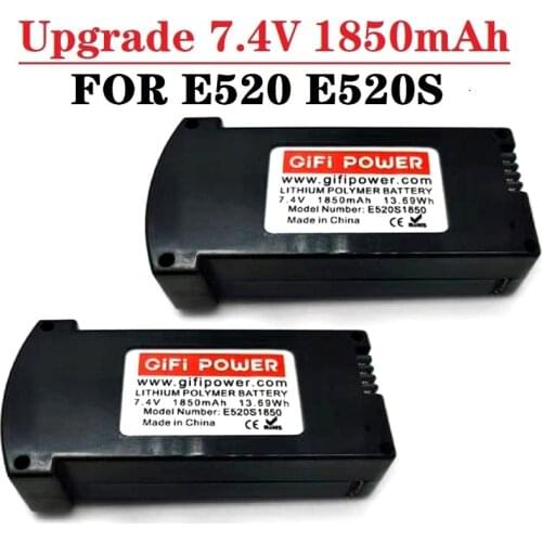 1/2Pcs 7.4V 1850MAH LiPo Battery For RC E520 E520S JD-22S RC Quadcopter Spare Parts 7.4V Battery For E520 Drone Accessories