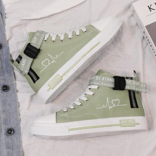 Large Size High Top Canvas Sneakers Womens Sports Shoes Brands Running Shoes Women Sport Sneakers Green Walking Ladies GMB-1652