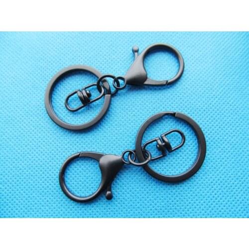 30pcs Black Strong Lobster Clasp Circle Clasp Key Chain Ring Connector Pendant Charm/Finding,DIY Accessory Jewelry Making