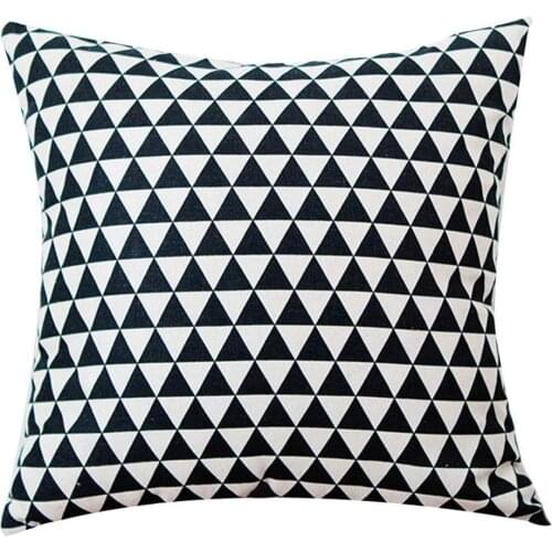 Geometric Decorative Throw Pillow Covers Cotton Linen Square Cushion Covers Outdoor Couch Home Sofa Cover 18x18 Inch