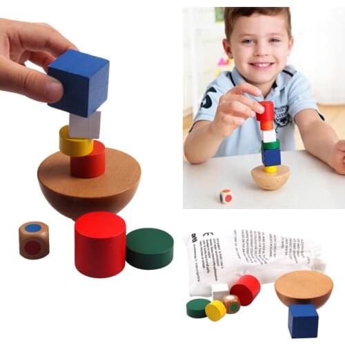 Wooden Toys For Children Balance Wobbling Tower Educational Wood Building Toy Blocks Early Learning Kids Gift CL0648H