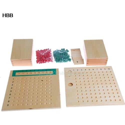 Montessori Mathematics Material Multiplication Bead Board Educational Toys Kid #T026