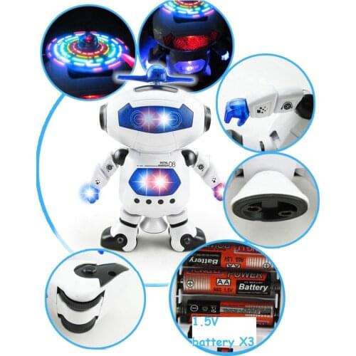 B/O Electric Dancing Space Robot, 360 degree revolving lights, music and infrared
