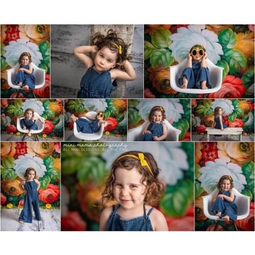 Art Floral Photography Background Abstract Colorful Flowers Newborn Baby Shower Child Portrait Backdrop Photo Studio Cake Smash