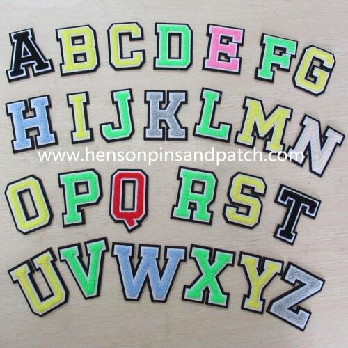 Customized Letter A B C F Towel small chenille patch with different color