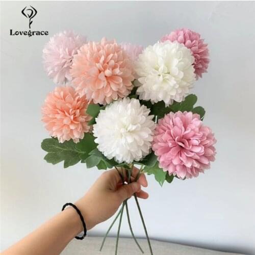 Lovegrace DIY Bouquet Artificial Flower Silk Dandelion Pompon Fake Onions Ball Home Party Wedding Table Decor Flower Arrangement