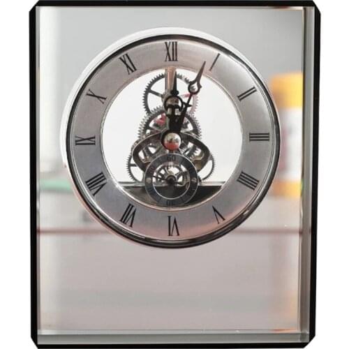 Mechanical Clock Decoration Home Decoration Living Room Creative Desktop Crystal Clock American Wine Cabinet Crafts