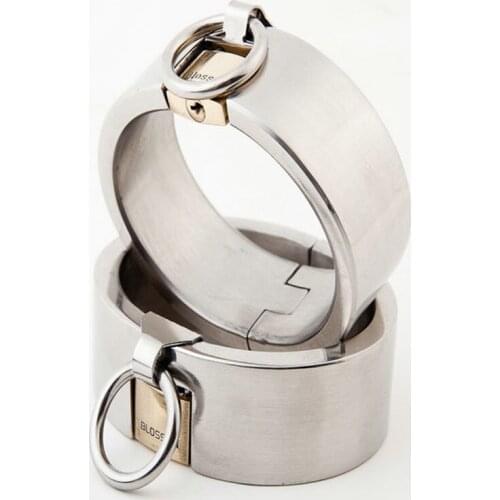 Metal Handcuffs For Sex Game Adult BDSM Bondage Stainless Steel Hand Cuffs Slave Restraints Sex Toys For Couples Fetish Tools