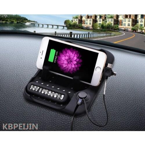 For SsangYong korando kyron rexton 2 rodius Multi-functional Car Navigation Mobile USB Charger Phone Anti-Slip Mat accessories