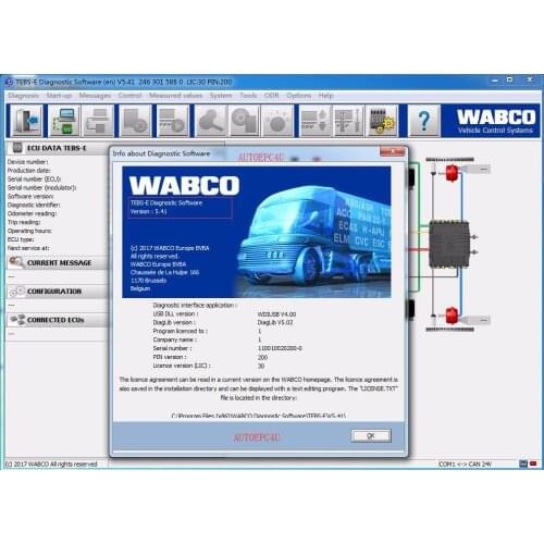 Multilingual wabco Diagnostic Software Wabco TEBS-E 5.41+new Activator