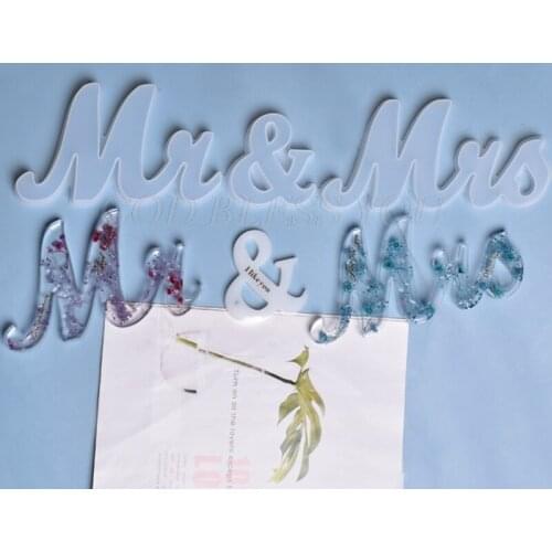 MR&MRS Words Listed Casting Silicone Mould DIY Crafts Hanging Pendant Making Tools Crystal Epoxy Resin Mold Drop Shipping