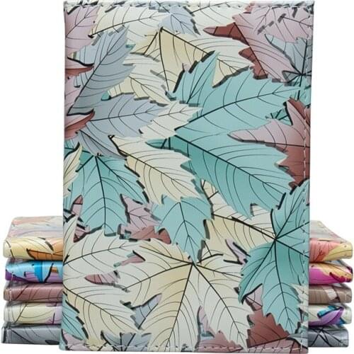 2019 brand new passport cover case for women id card holder Maple leaf PU leather passport holder for travel document case