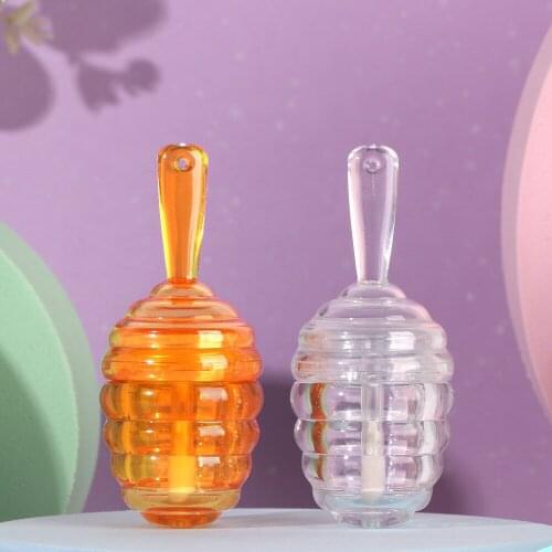 5.5ml Mini Lip Gloss Tube Clear Refillable Plastic Honey Pots Shaped Diy Bottle Empty Honey DIY Lip Gloss Containers Bottle Empt